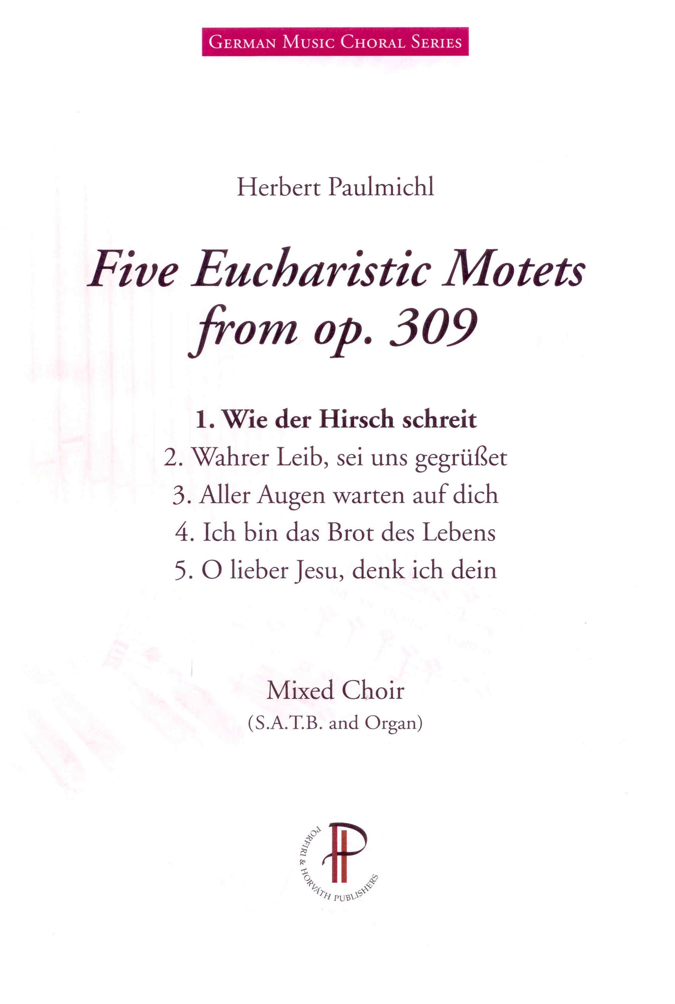 Fünf eucharistische Motetten op. 309 - Show sample score